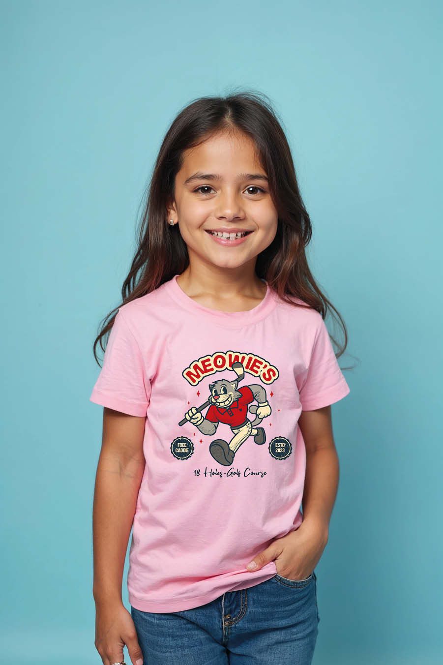 Thumbnail: Meowies Soft Trendy Printed Tee for Kids – Graphic Print Design for Boys & Girls