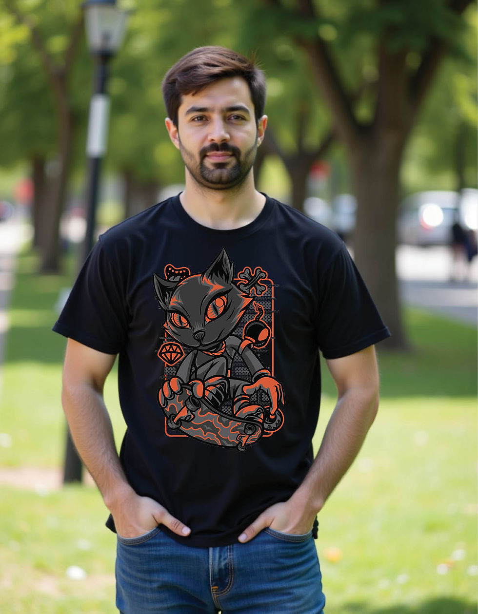 Thumbnail: scene style cat breeds mens printed graphic t shirts