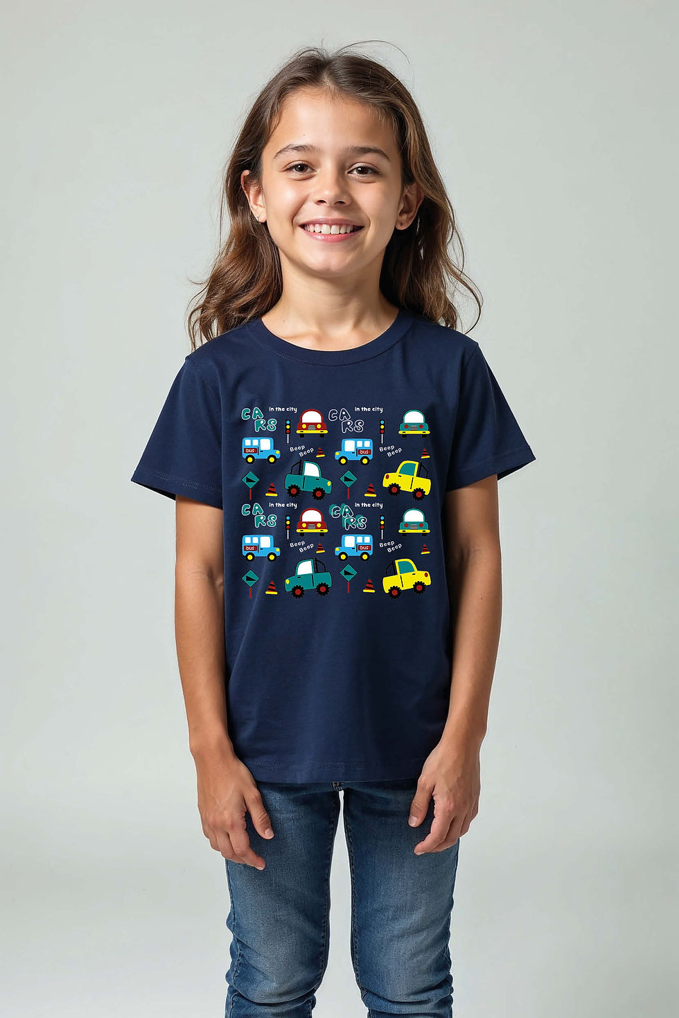 Thumbnail: Transport Cartoon Cotton Kids Printed T-Shirt – Design Print Design for Boys