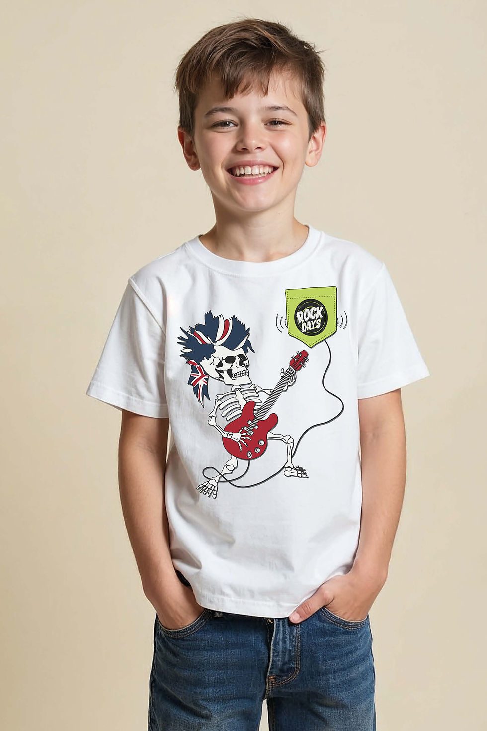 Rock The Day Cartoon Cotton Typography Print T-Shirt for Kids – Typography