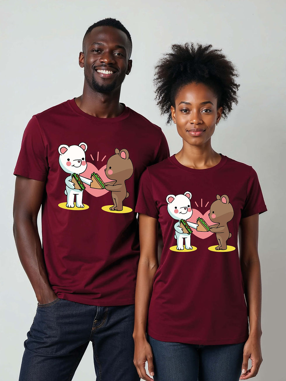 Thumbnail: Stylish Cartoon Couple Matching Tee Lovers Edition – Sale