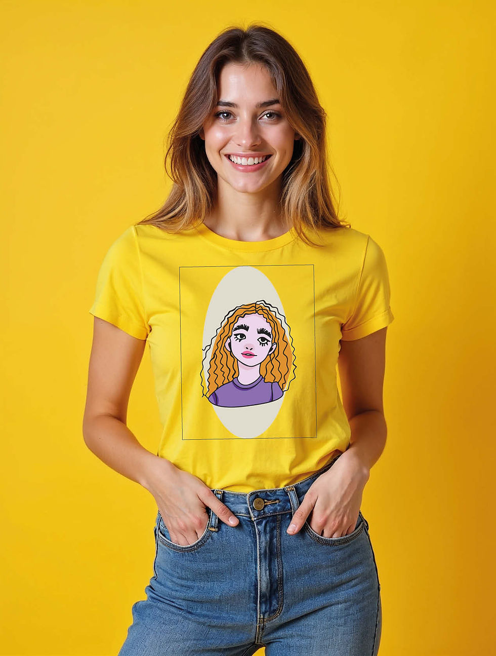 Thumbnail: Golden Waves Portrait Casual Women’s Quote T-Shirt – Discount Offer