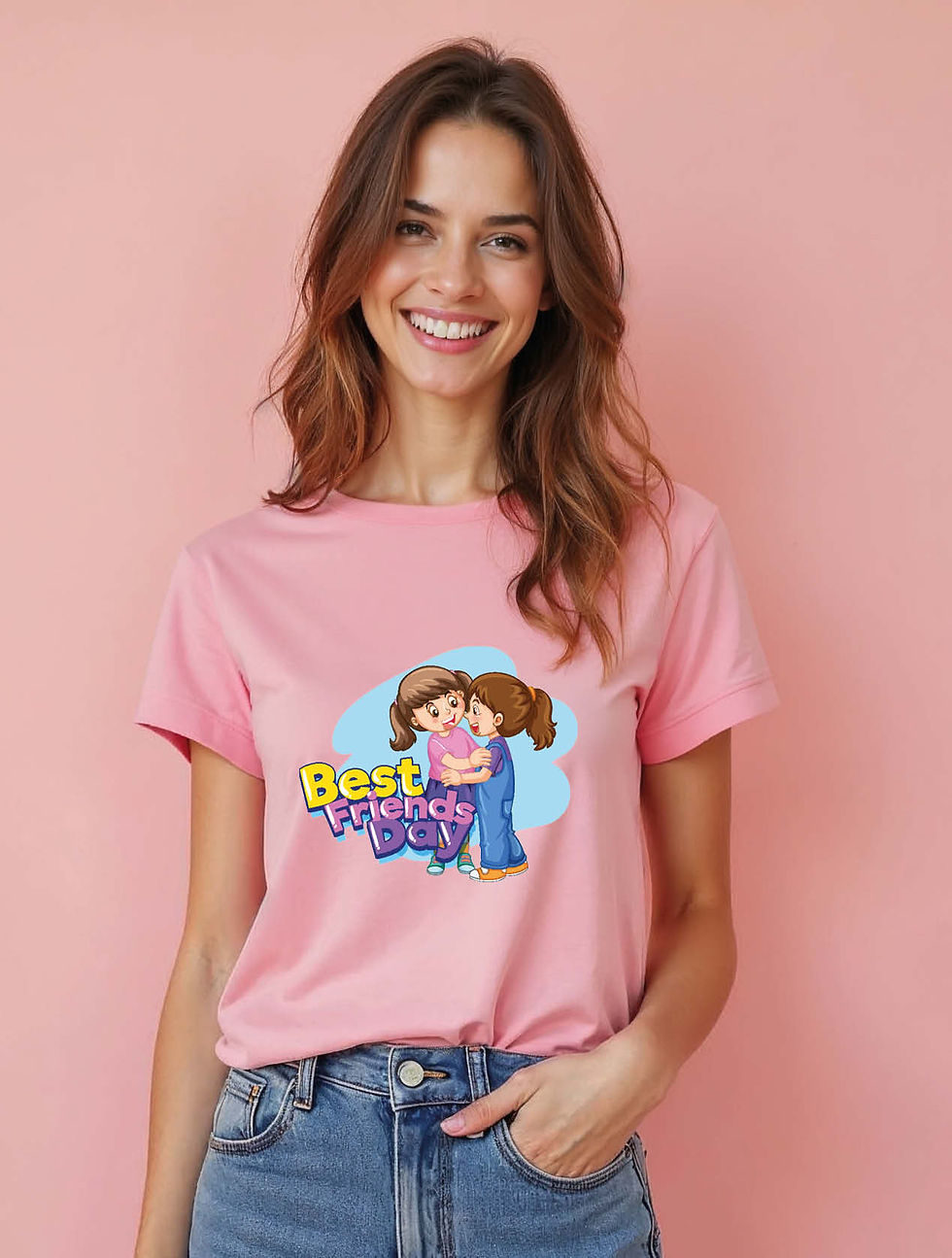 Thumbnail: best friends day Chic Women’s Printed Graphic Streetwear T-Shirt – Premium