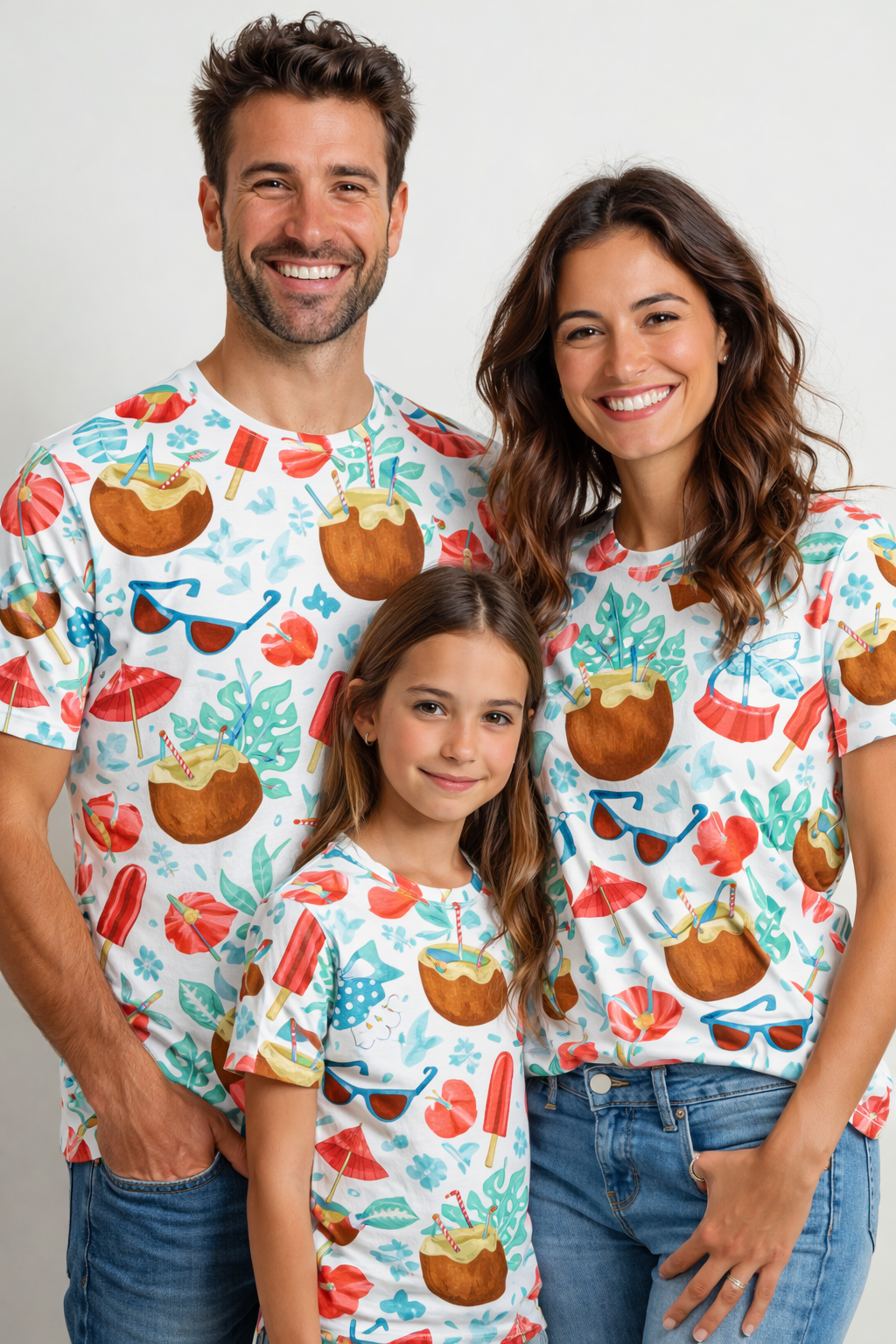 Family matching fun in tropical tees pack of 3