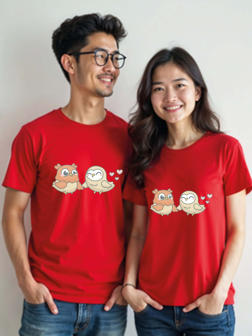 Thumbnail: Romantic Cartoon Couple Matching Tee Lovers Edition – Shop Now