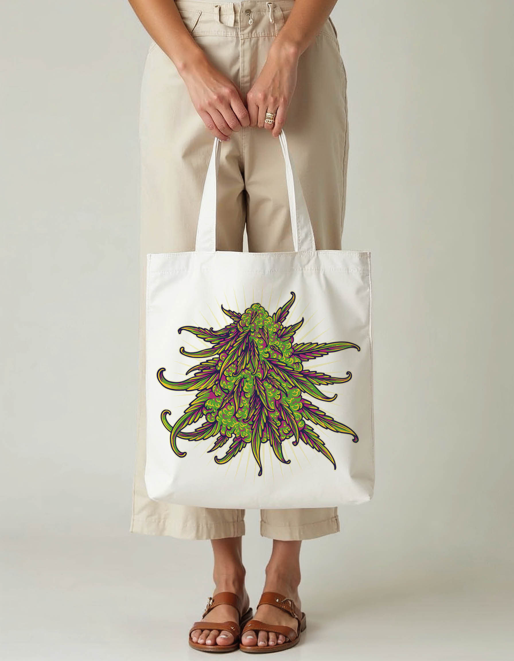Nature Inspired Tote Printed Bag – Stylish Grocery & Shopping Bag Premium