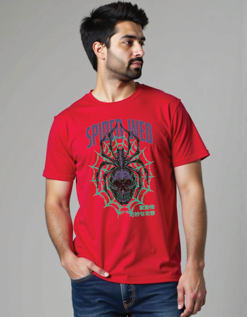 Thumbnail: spider web mens printed graphic tees