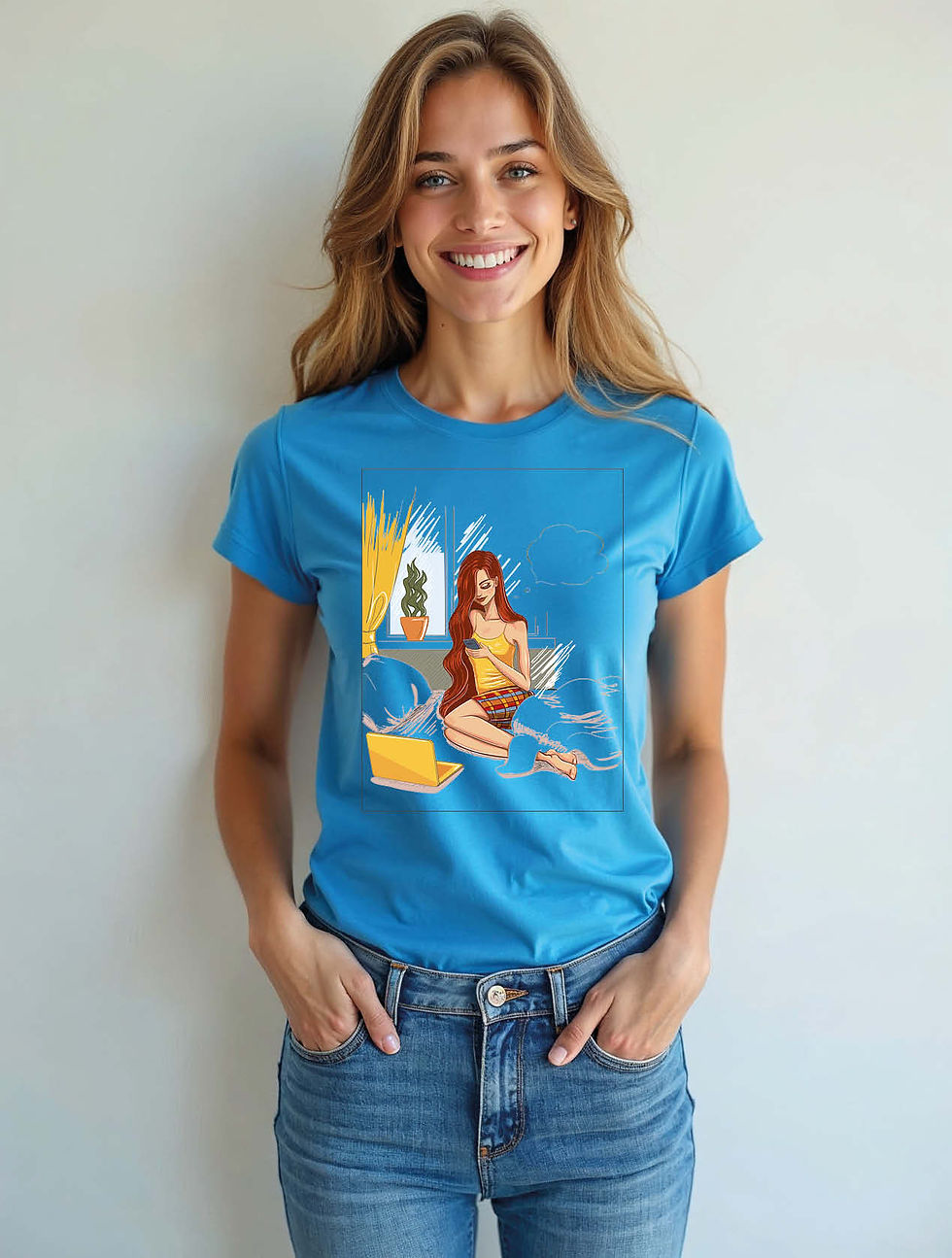Thumbnail: Working From Home Remote Worker Chic Women’s Printed Graphic Streetwear T-Shirt