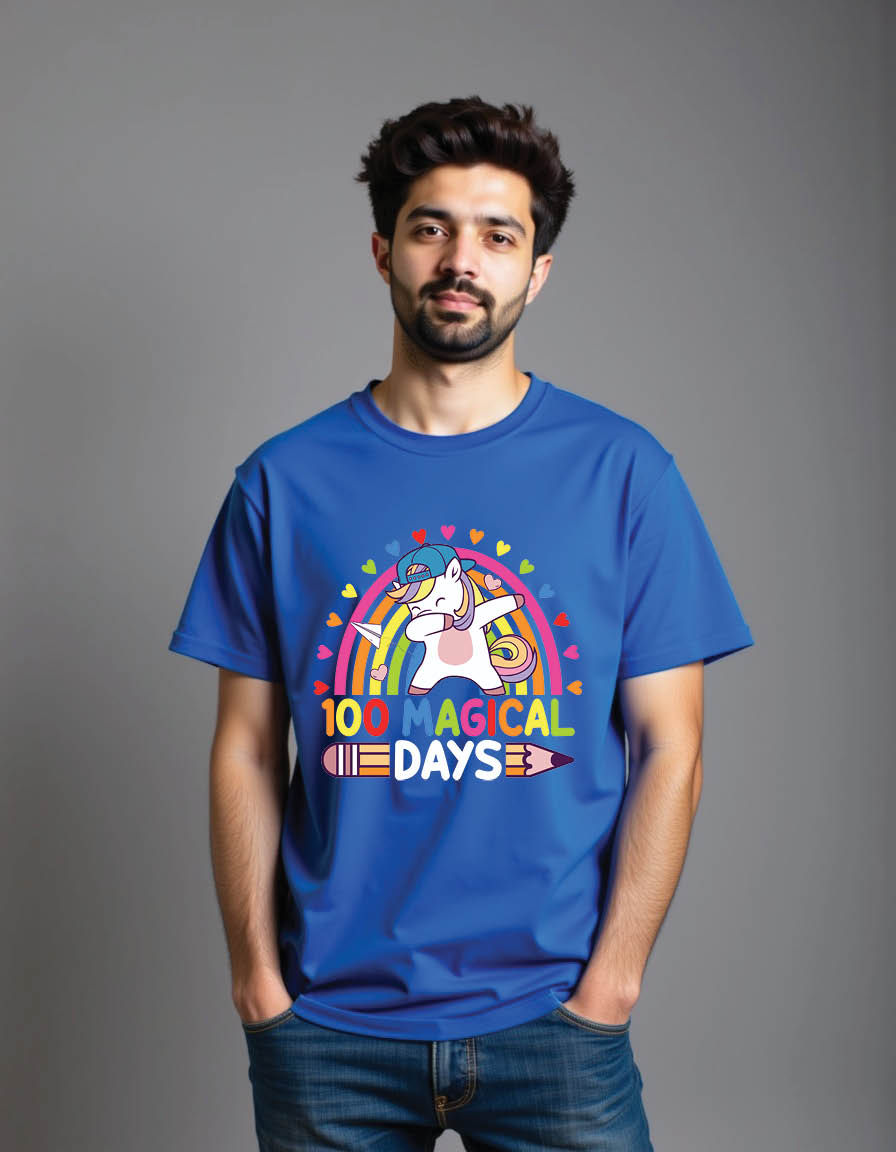 100 magical days 100th day school mens printed graphic t shirt