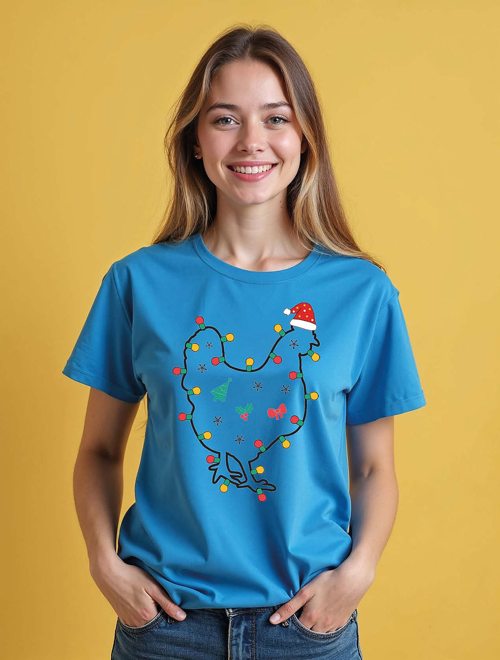 Thumbnail: Funny Christmas Chicken Chic Women’s Printed Graphic Streetwear T-Shirt