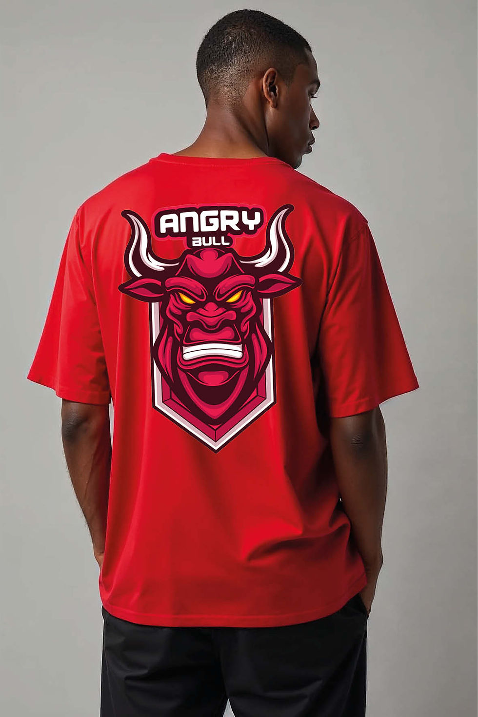 angry bull cool Unisex Oversized Drop Shoulder T-Shirt for Men & Women