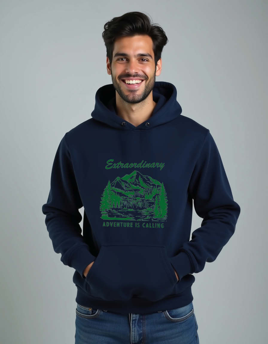 Thumbnail: extraordinary adventures is calling Unisex Graphic Printed Hoodies