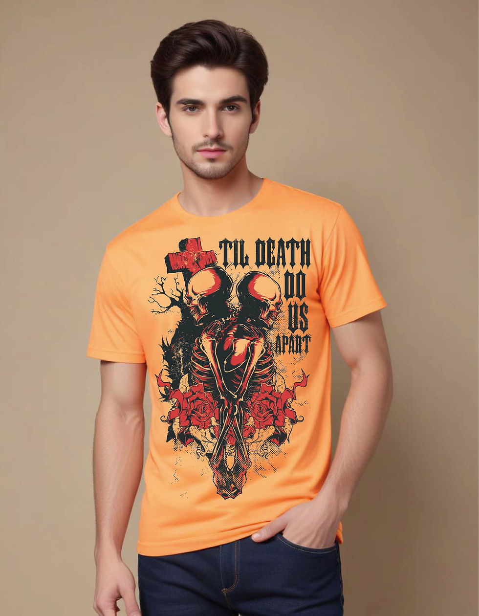 Thumbnail: back back skeletons graveyard mens printed graphic t shirt
