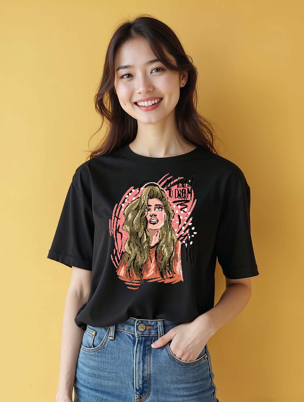 Thumbnail: Big Hair Don't Care  Modern Women’s Printed Graphic Streetwear T-Shirt