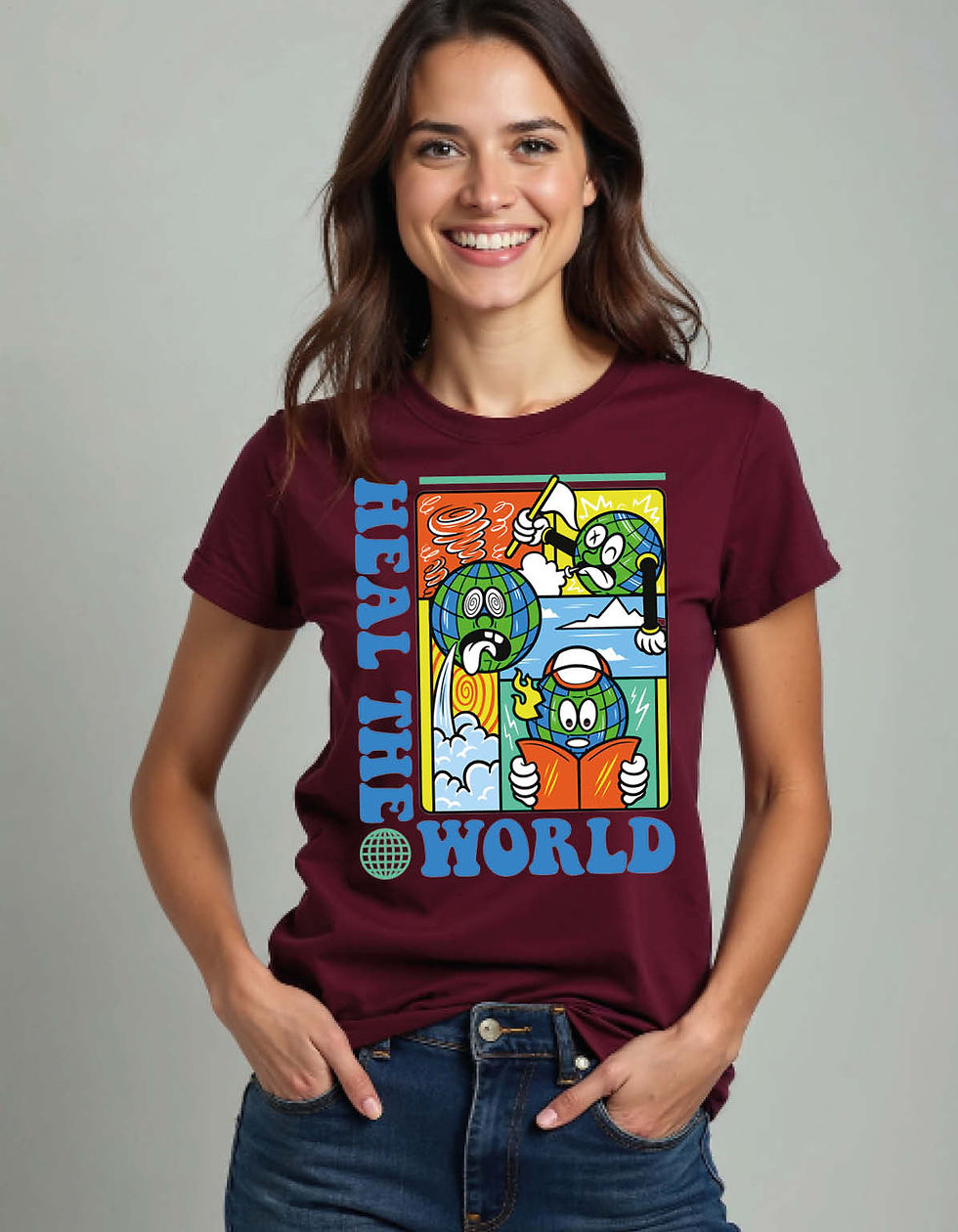 Thumbnail: Heal The World Printed T-Shirt for All Age
