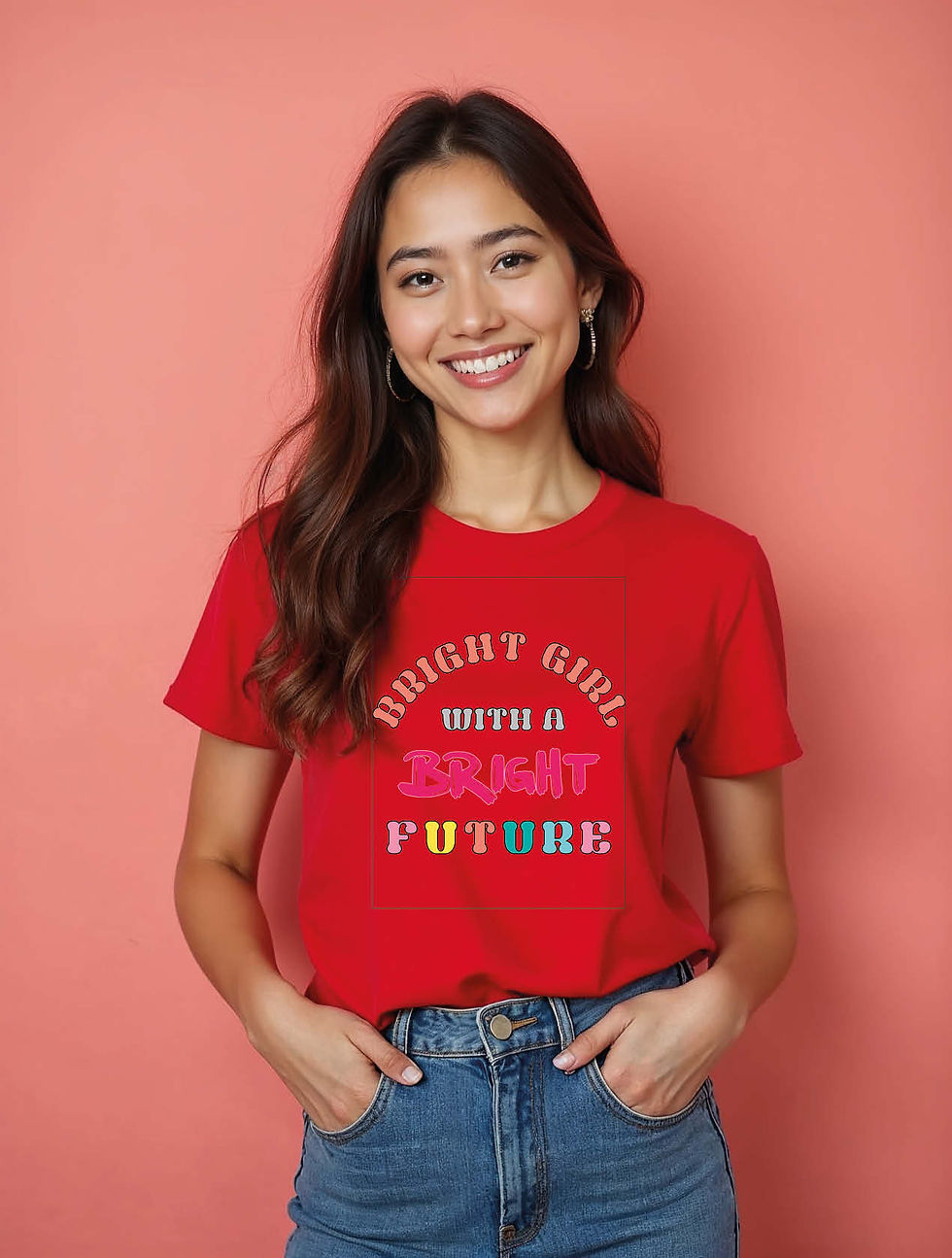 Thumbnail: bright girl with a bright future Cool Women’s Printed Graphic Streetwear T-Shirt