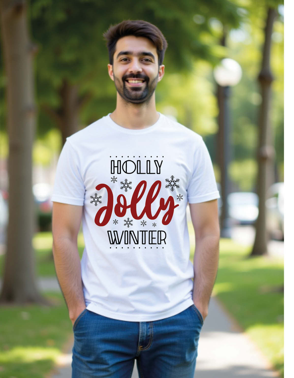 Holly Jolly Winter Printed Tee for Boys,Girls,Men&Women