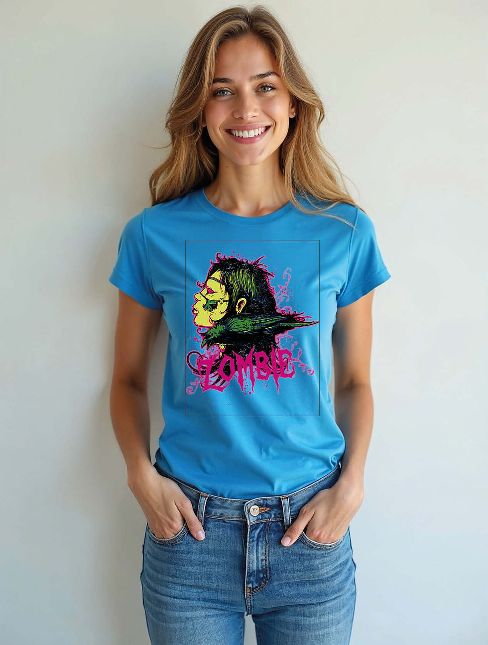 Thumbnail: Grungy Zombie and Raven Chic Women’s Graphic T-Shirt – Best Price