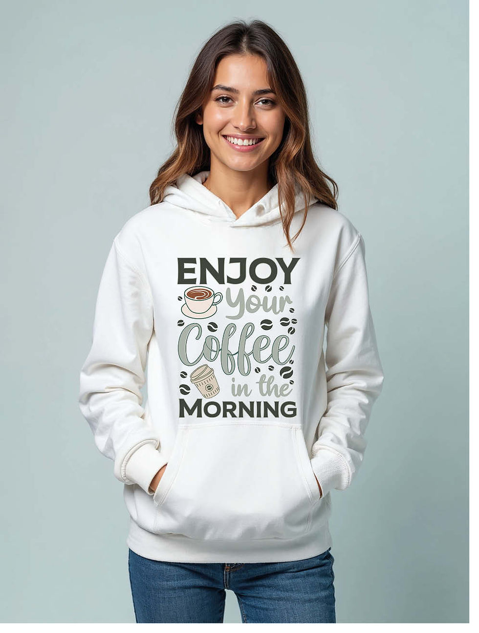 enjoy your coffee in the morning Woman's Printed Graphic Stylish Hoodies