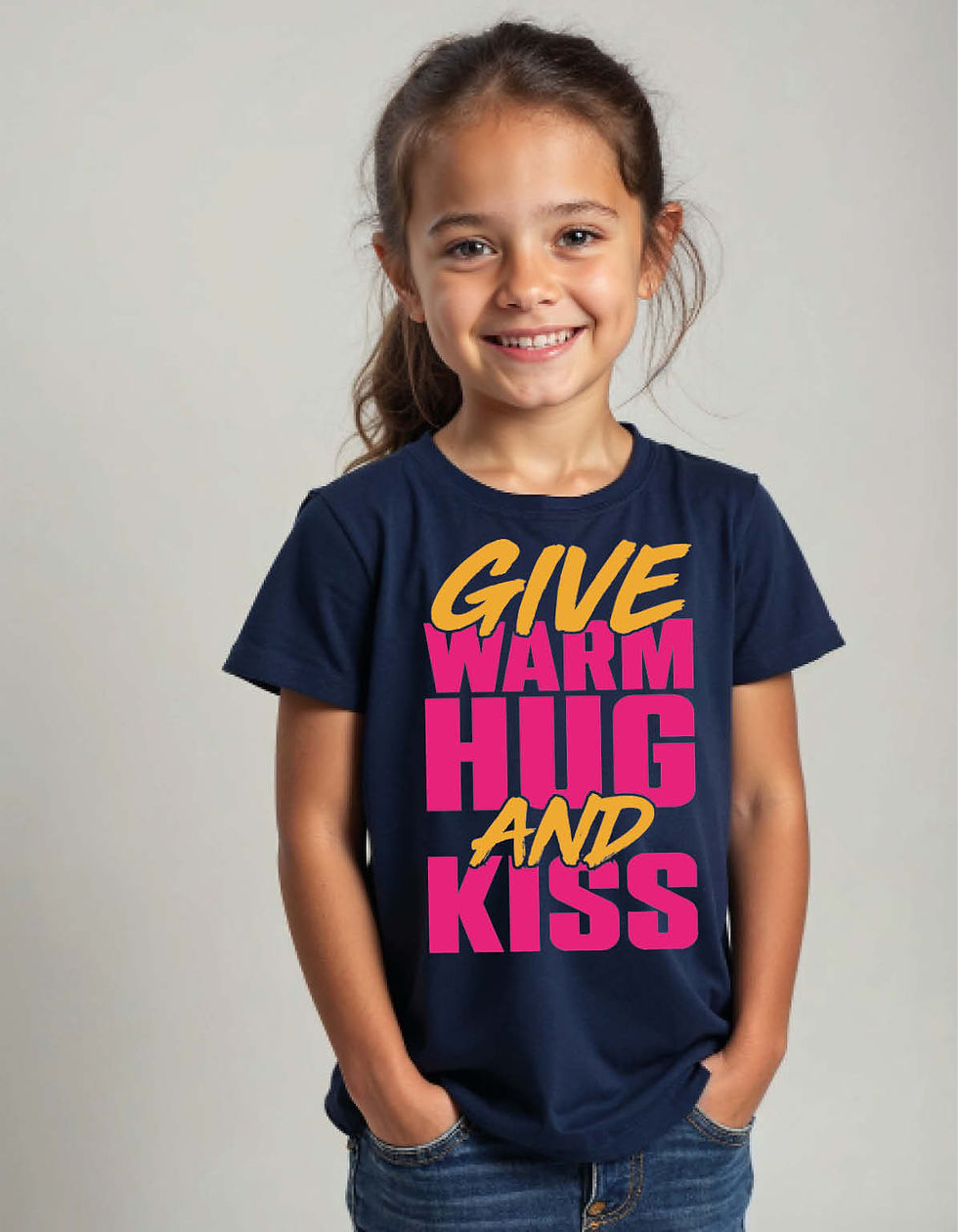 Thumbnail: give worm hug and kiss Everyday Wear Printed T-Shirt for Boys, Girls