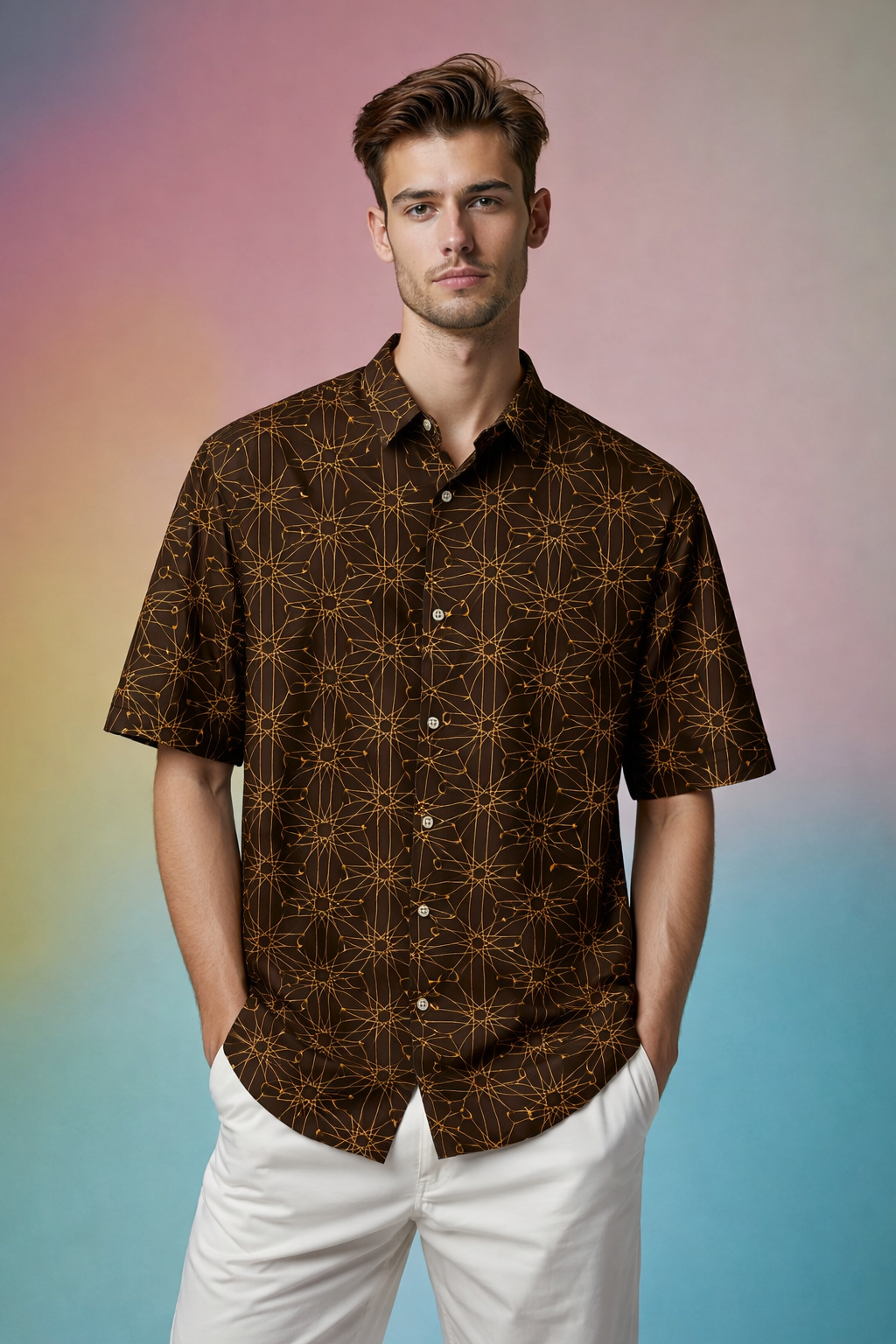 Casual elegance in soft pastels Fashion Upgrade Patterned AOP Oversized Shirt