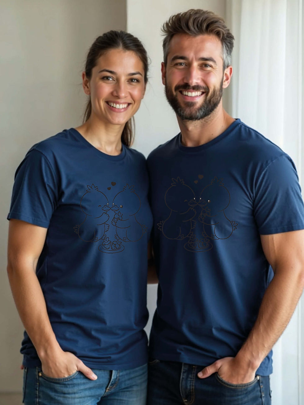 Thumbnail: Romantic Animal Couple T-Shirt Lovers Edition – Low Price Offer