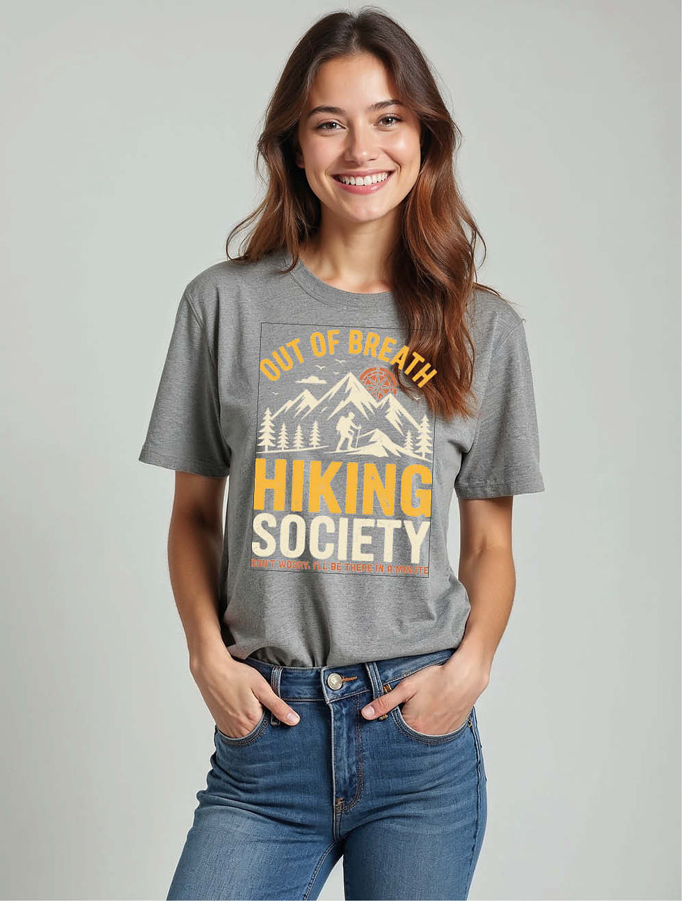 Thumbnail: Out of breath hiking society Chic Women’s Quote T-Shirt – Shop Now