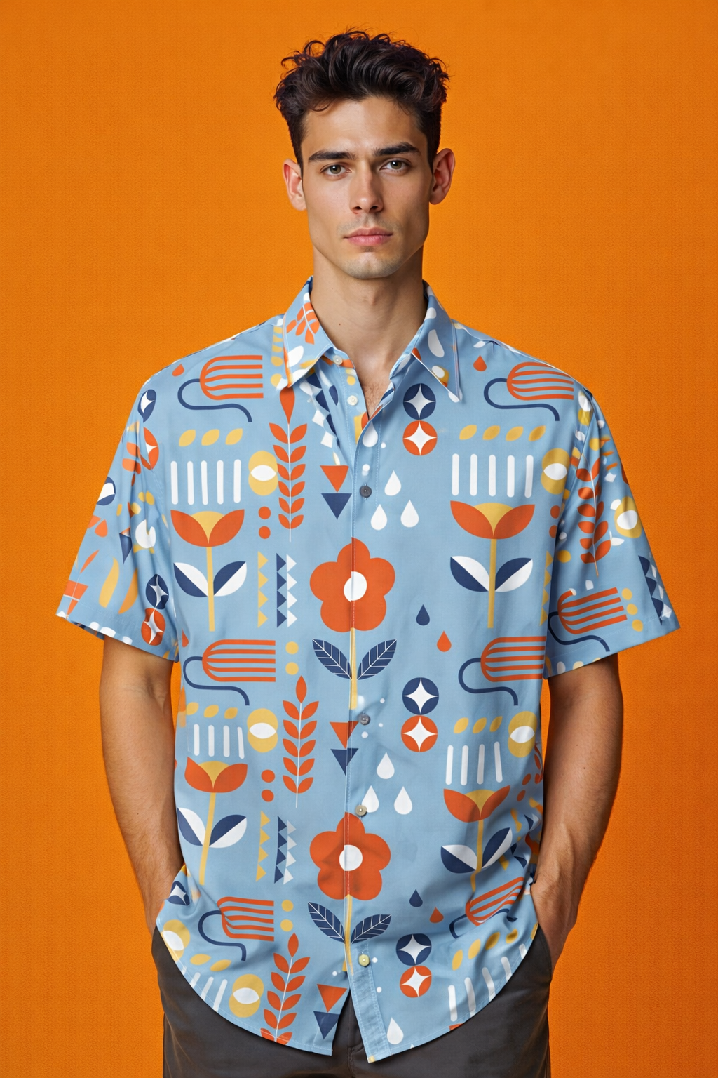 Floral Flower Signature Patterned Oversized Shirt – Premium AOP