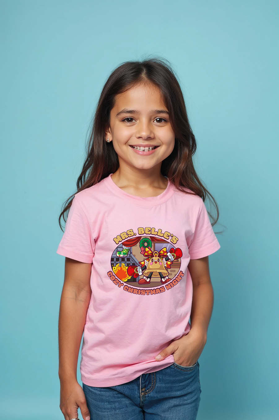 Thumbnail: Christmas Night Playful Stylish Kids Graphic T-Shirt – Typography Print Design
