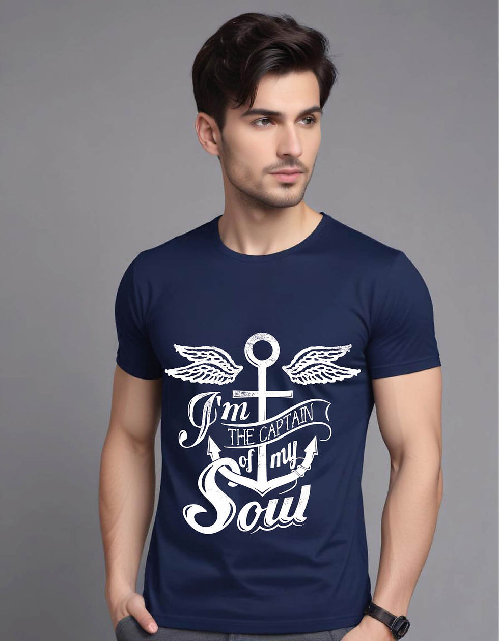 Thumbnail: captain my soul winged anchor mens printed graphic t shirt