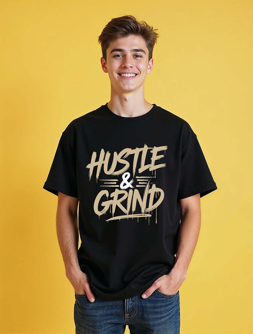 Thumbnail: hustle & grind casual Unisex Oversized Drop Shoulder T-Shirt for Men & Women