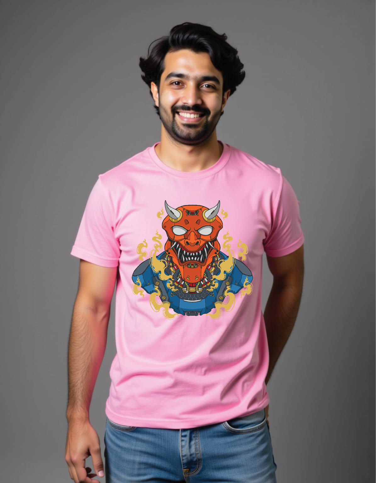 hannya mask mens printed graphic t shirts