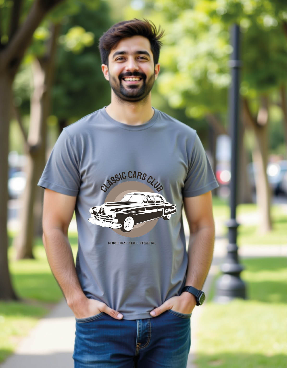 classic car cartoon mens printed graphic t shirts