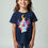 Thumbnail: Vibrant Abstract Girl with Pink Hair and Crescent Moon Graphic T-Shirt
