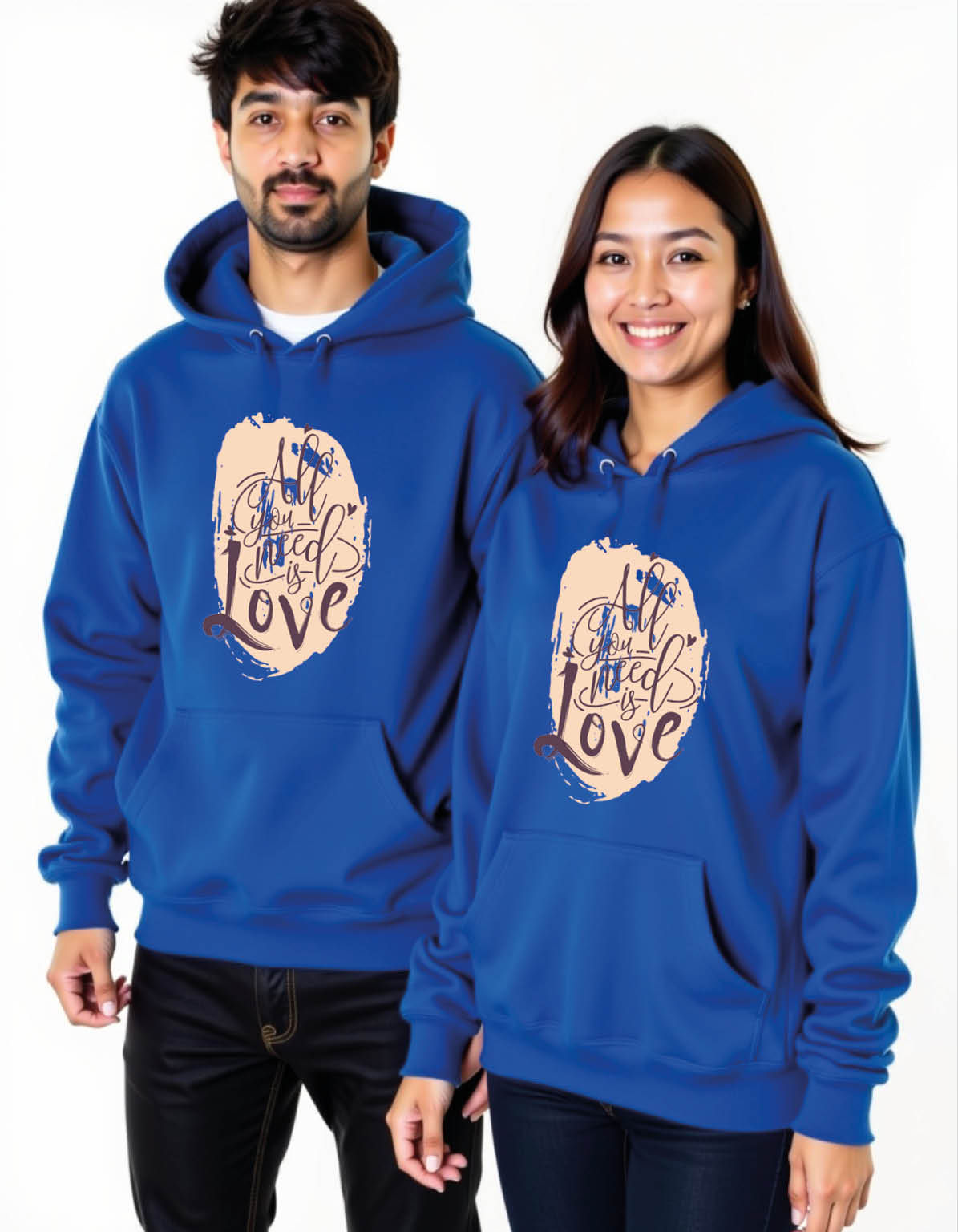 all you need is love Urban Fashion Printed Graphic Couple Hoodies