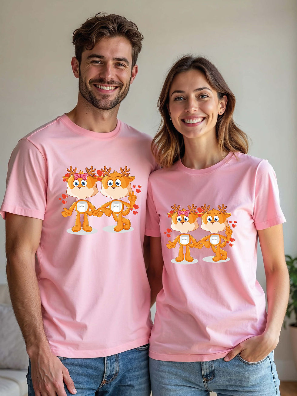 Thumbnail: Cute Animal Couple Matching Tee Lovers Edition – Limited Stock