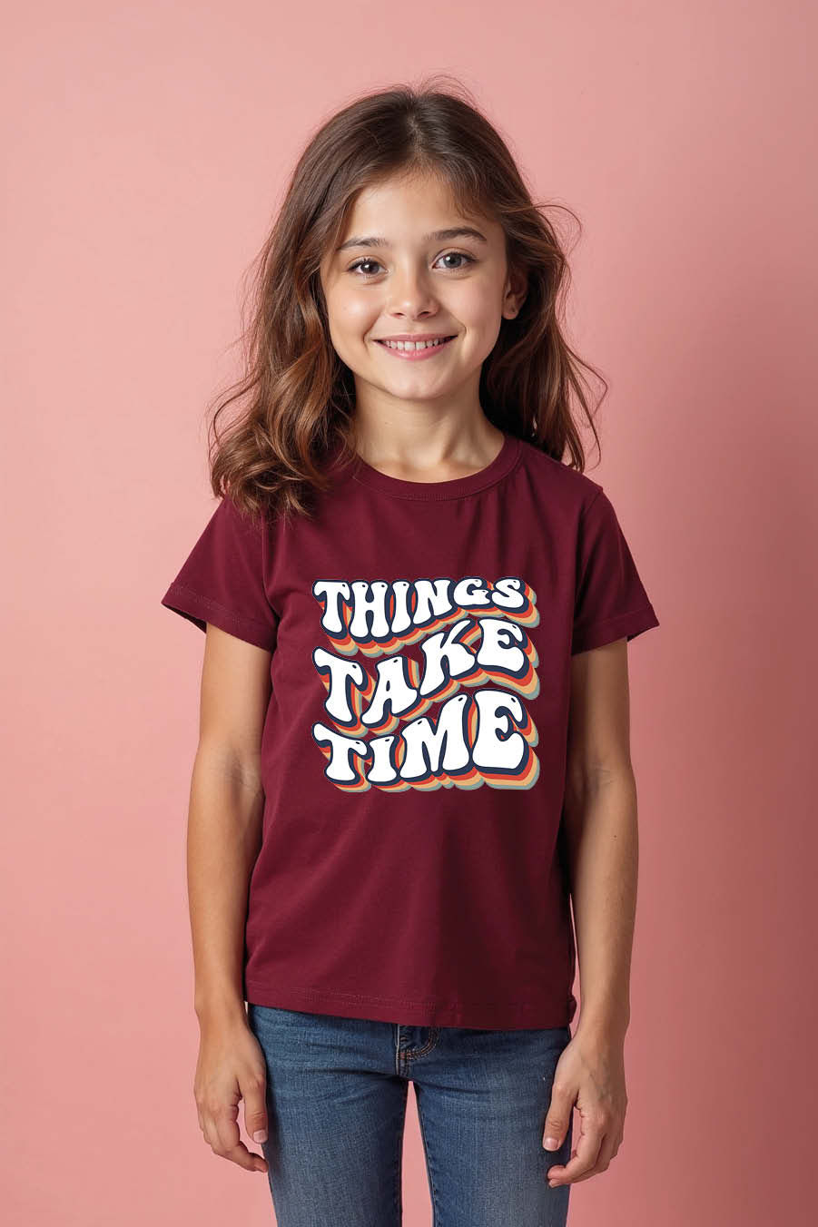 Thinking Takes Time Everyday Unisex Kids Graphic Tee – Drawing Print Design