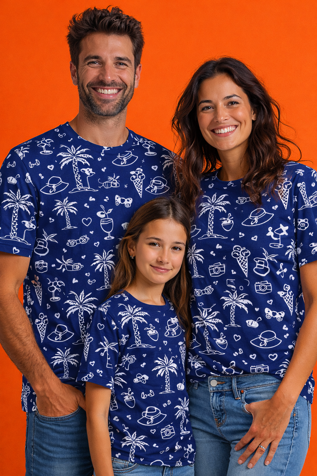 family summer matching printed tshirts pack of 3