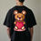 Thumbnail: Cute Teddy Bear with Heart Urban Unisex Oversized Drop Shoulder T-Shirt