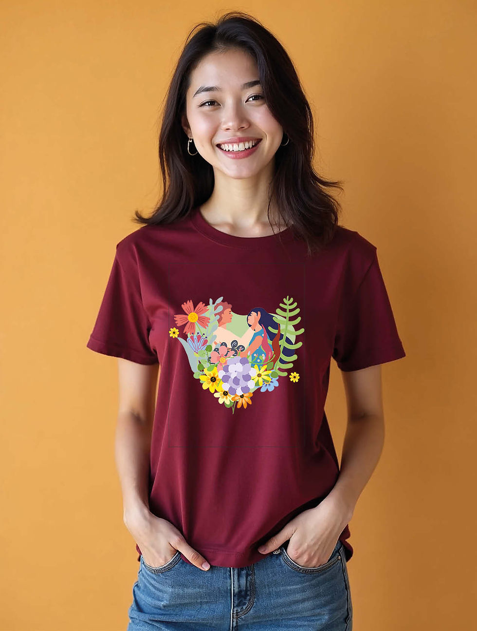 Thumbnail: Family Floral Trendy Women’s Graphic  Streetwear T-Shirt – Fast Delivery