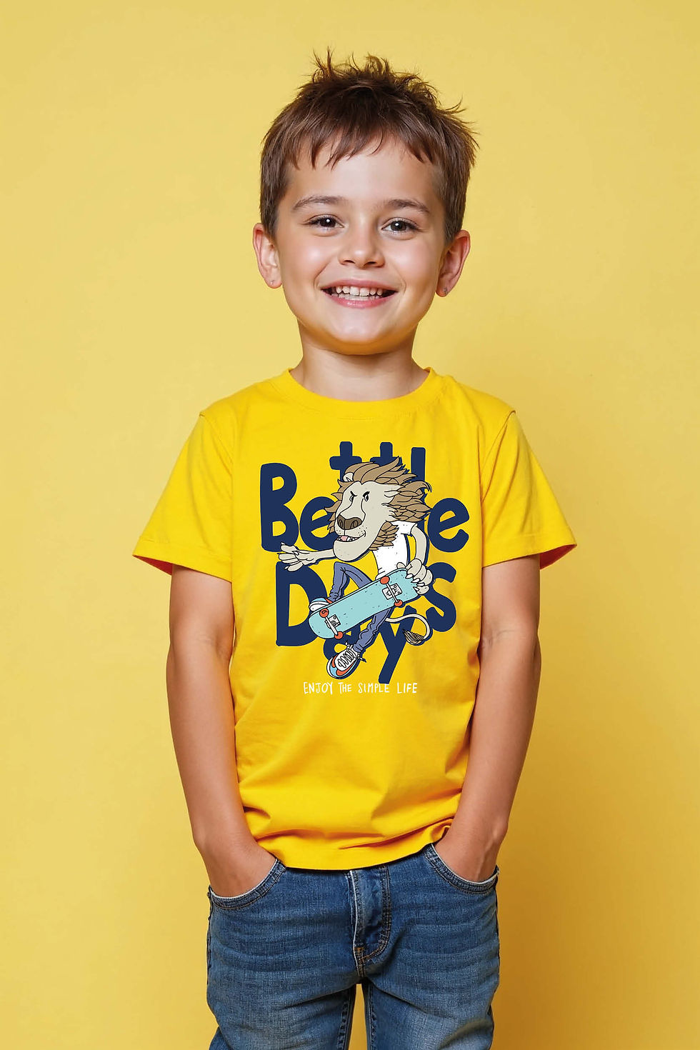 Thumbnail: Reay To Skate Cartoon Premium Typography Print T-Shirt for Kids – Quote Print