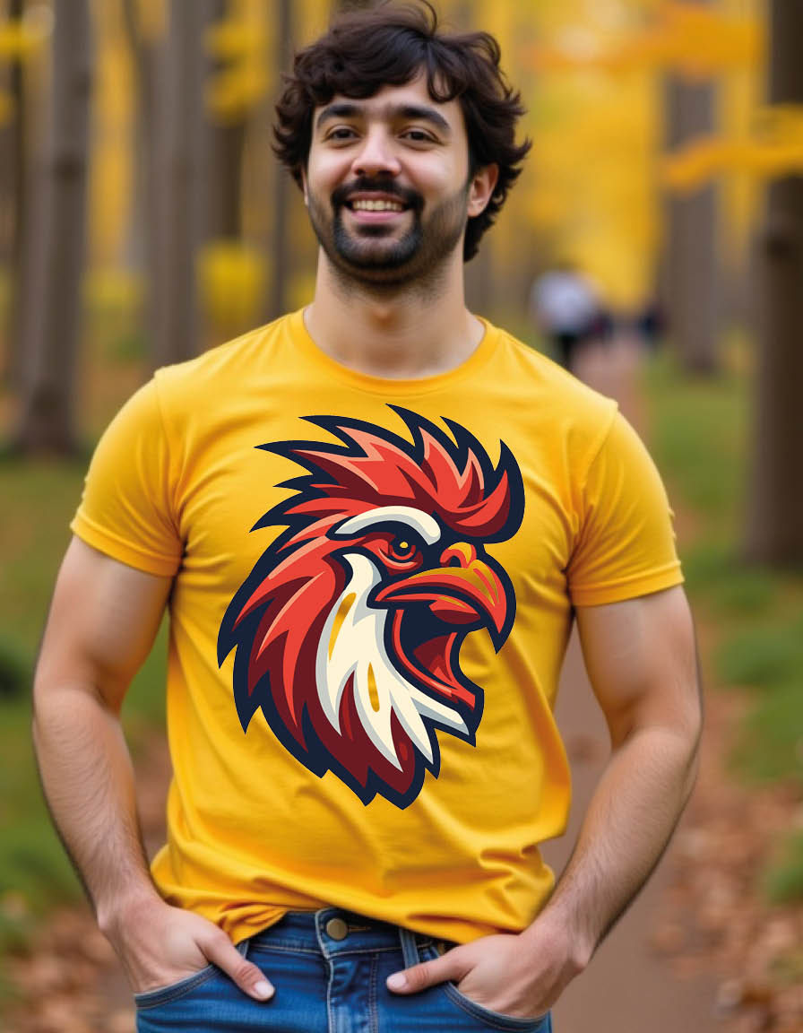 Thumbnail: chicken head mascot mens printed graphic t shirt