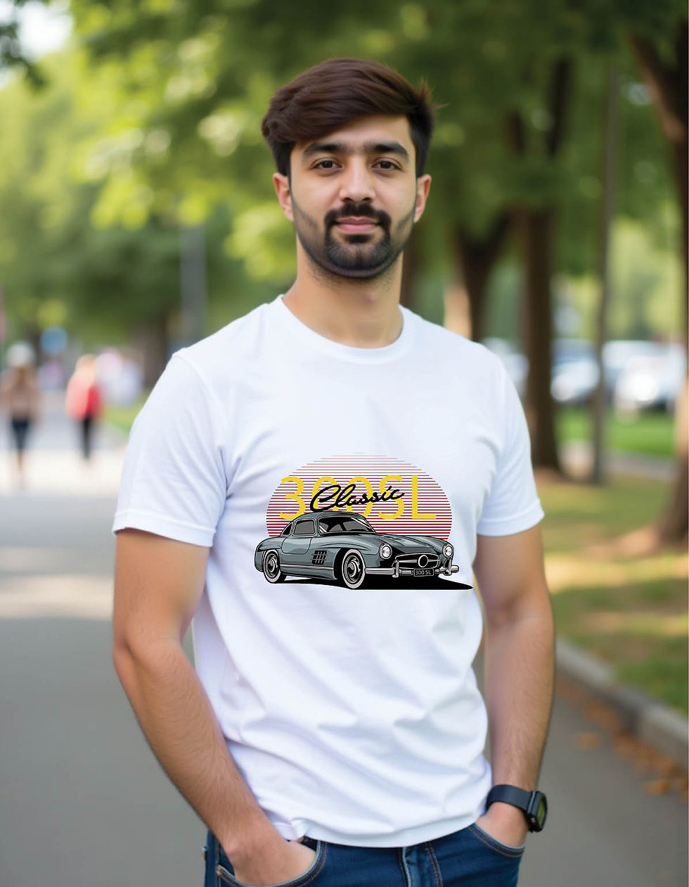Thumbnail: classic gulwing car mens printed graphic t shirt