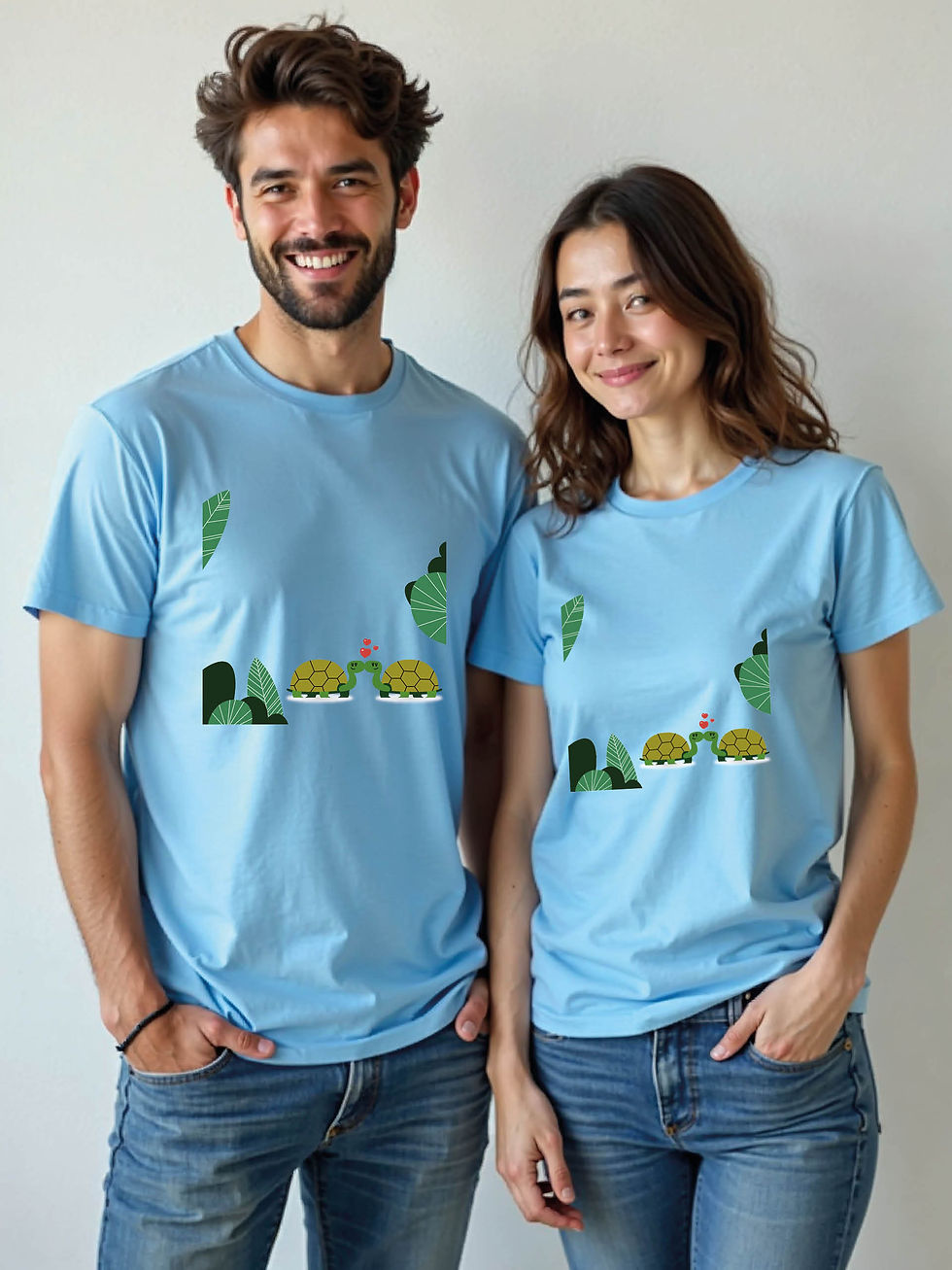 Thumbnail: Romantic Cartoon Couple Matching Tee Lovers Edition – Fast Delivery