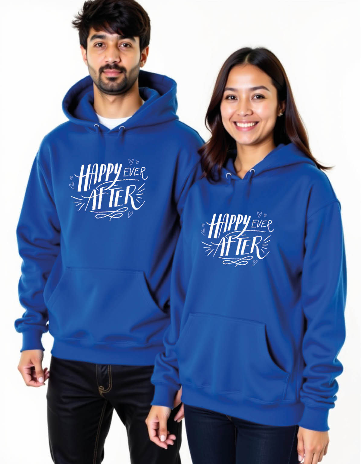 happy ever after Streetwear Printed Graphic Couple Hoodies