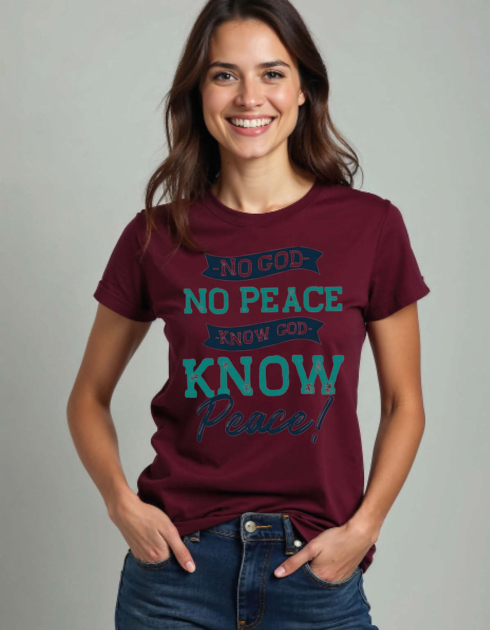 Thumbnail: No god No peac Unisex Printed T-Shirt for All