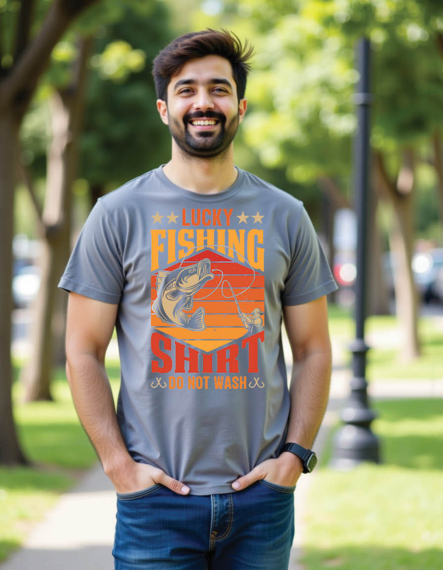 Thumbnail: lucky fishing shirt wash fishing quotes mens printed graphic t shirt