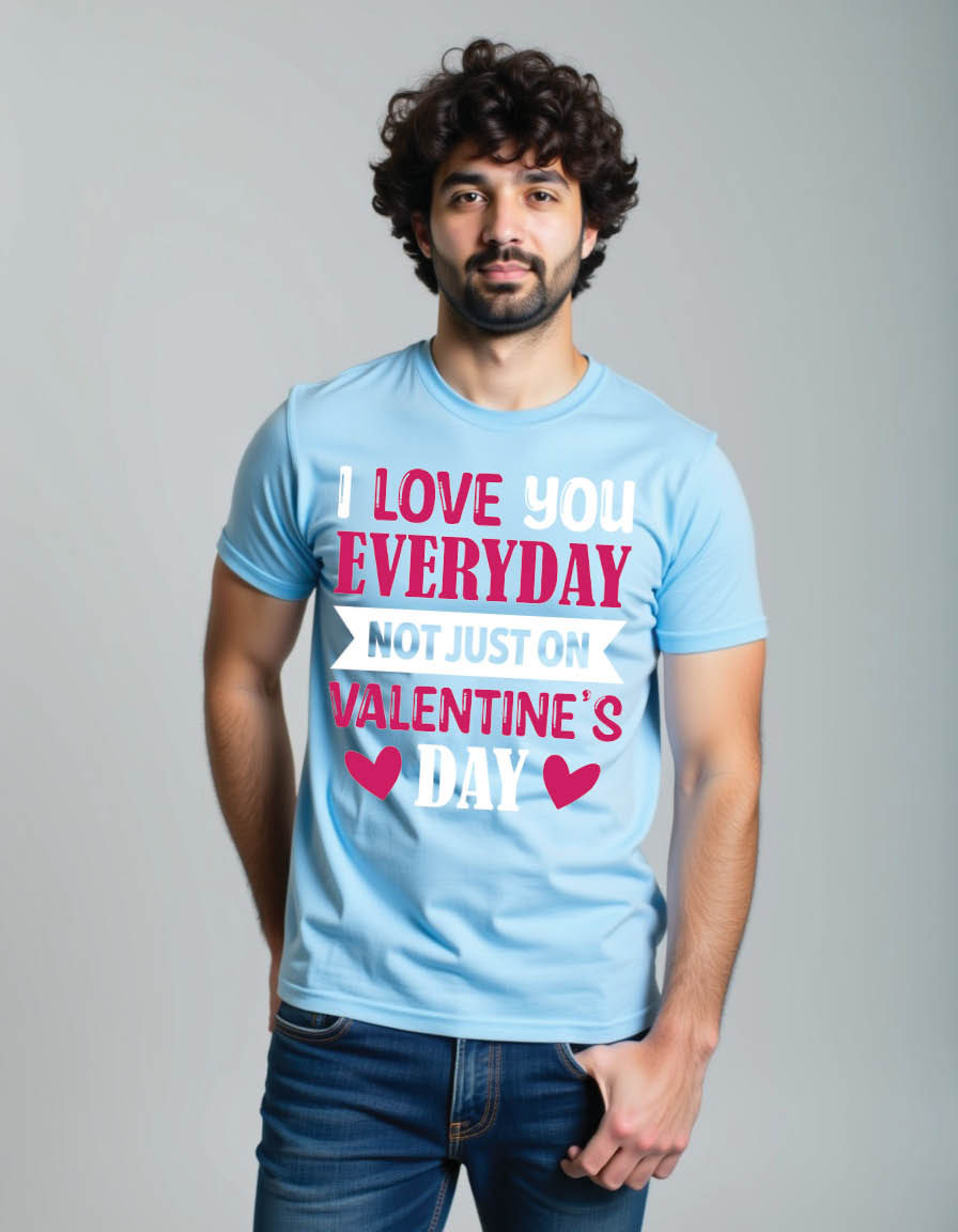 Thumbnail: i love you everyday just valentines day valentines mens printed graphic t shirt