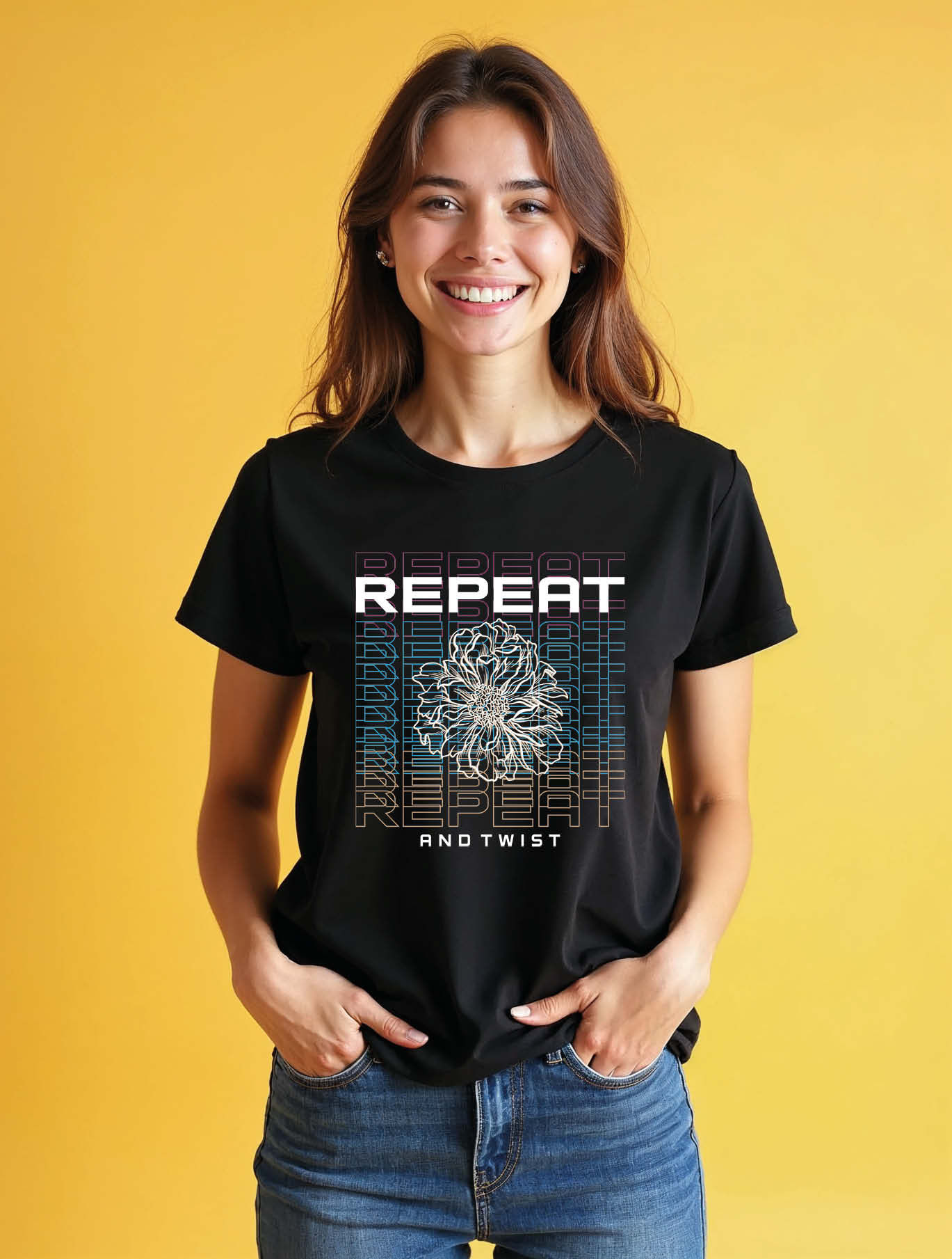 repeat and twist Classic Women’s Printed Graphic T-Shirt – Fast Delivery