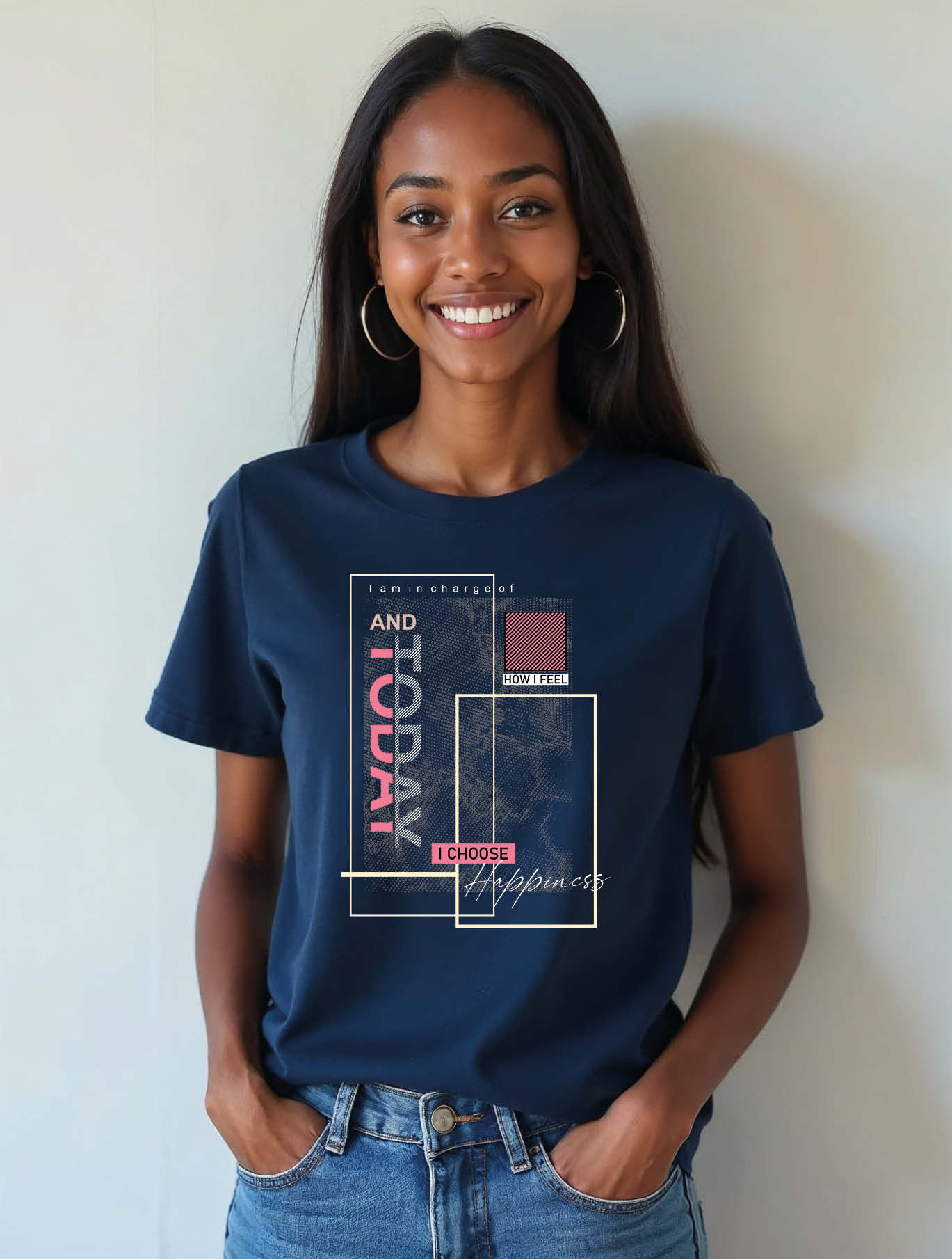 i am in charge of how i feel and today i choose happiness Womens Printed T-Shirt